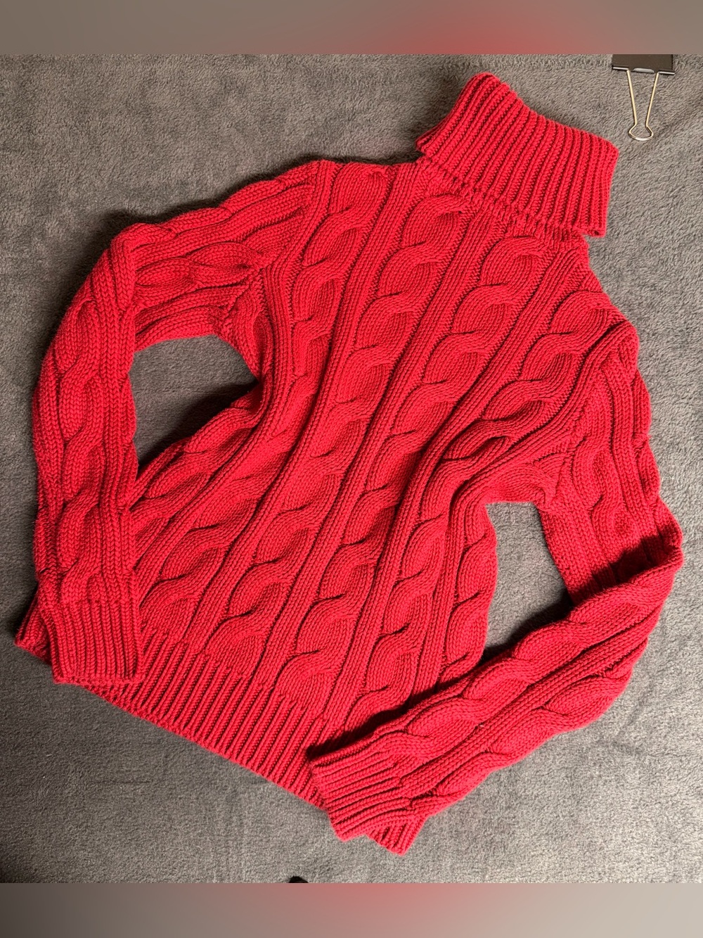Lot of 3 Ralph Lauren & Orvis Tops: Red Cable Knit Sweater & Tees Sz Small - Picture 7 of 12